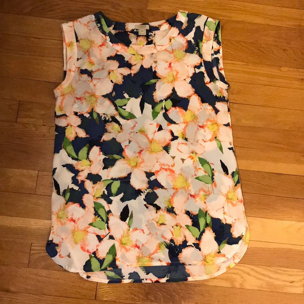 J crew floral blouse